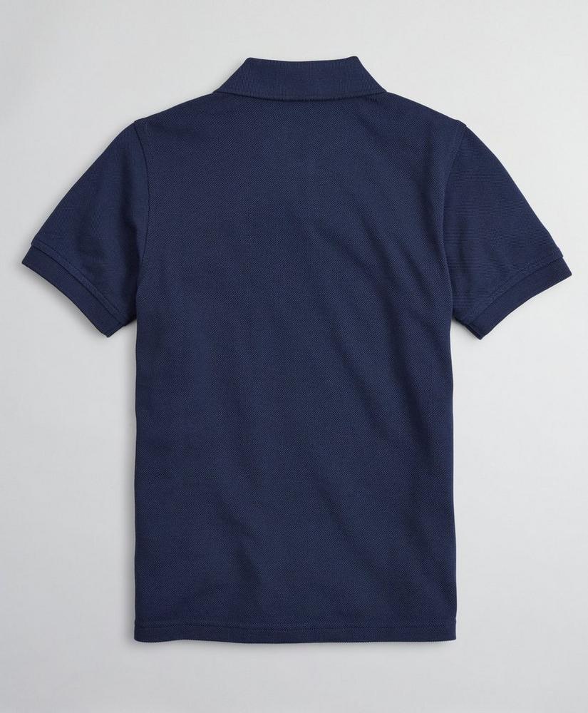 Boys Cotton Pique Embroidered Polo Shirt, image 2