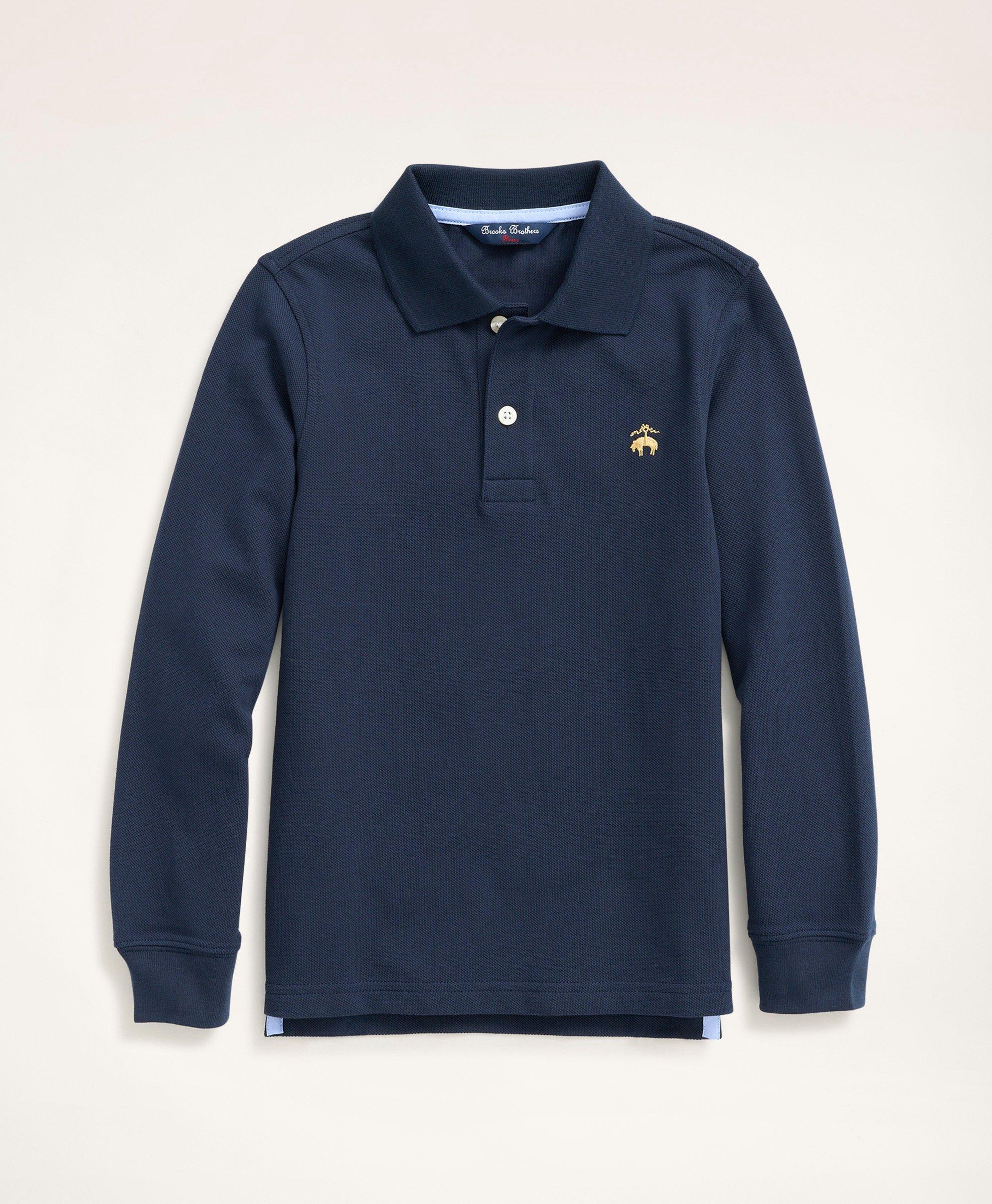 Boys long shop sleeve performance polo