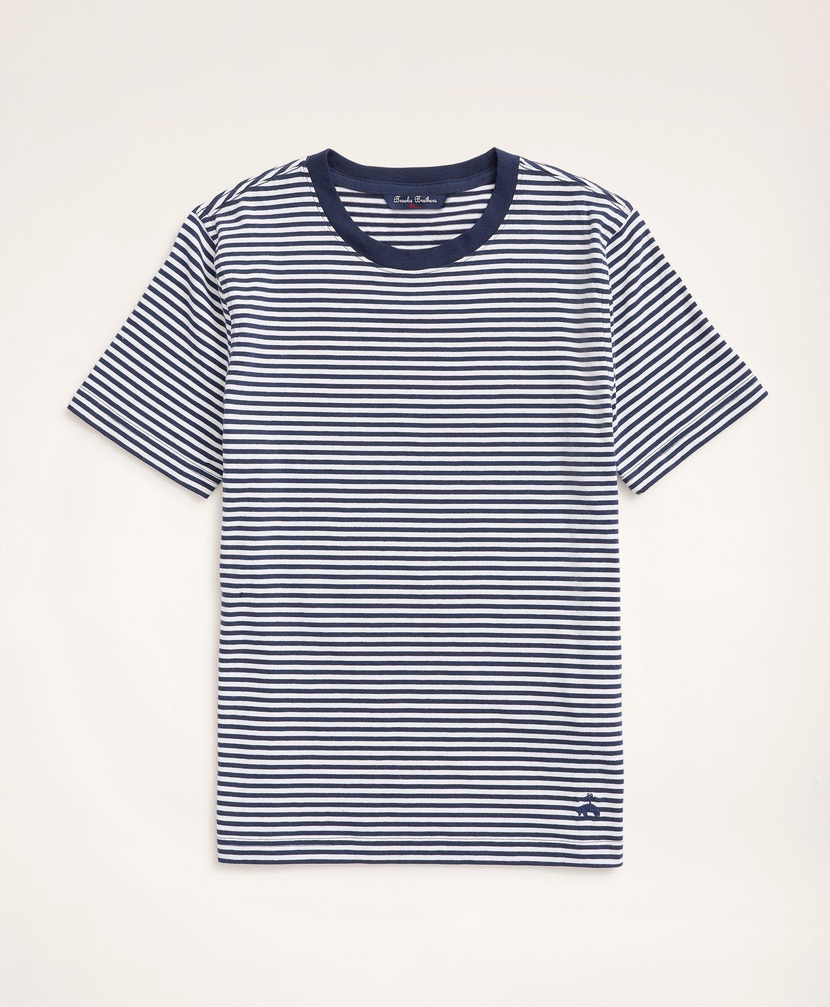 Boys Cotton Feeder Stripe T-Shirt, image 1