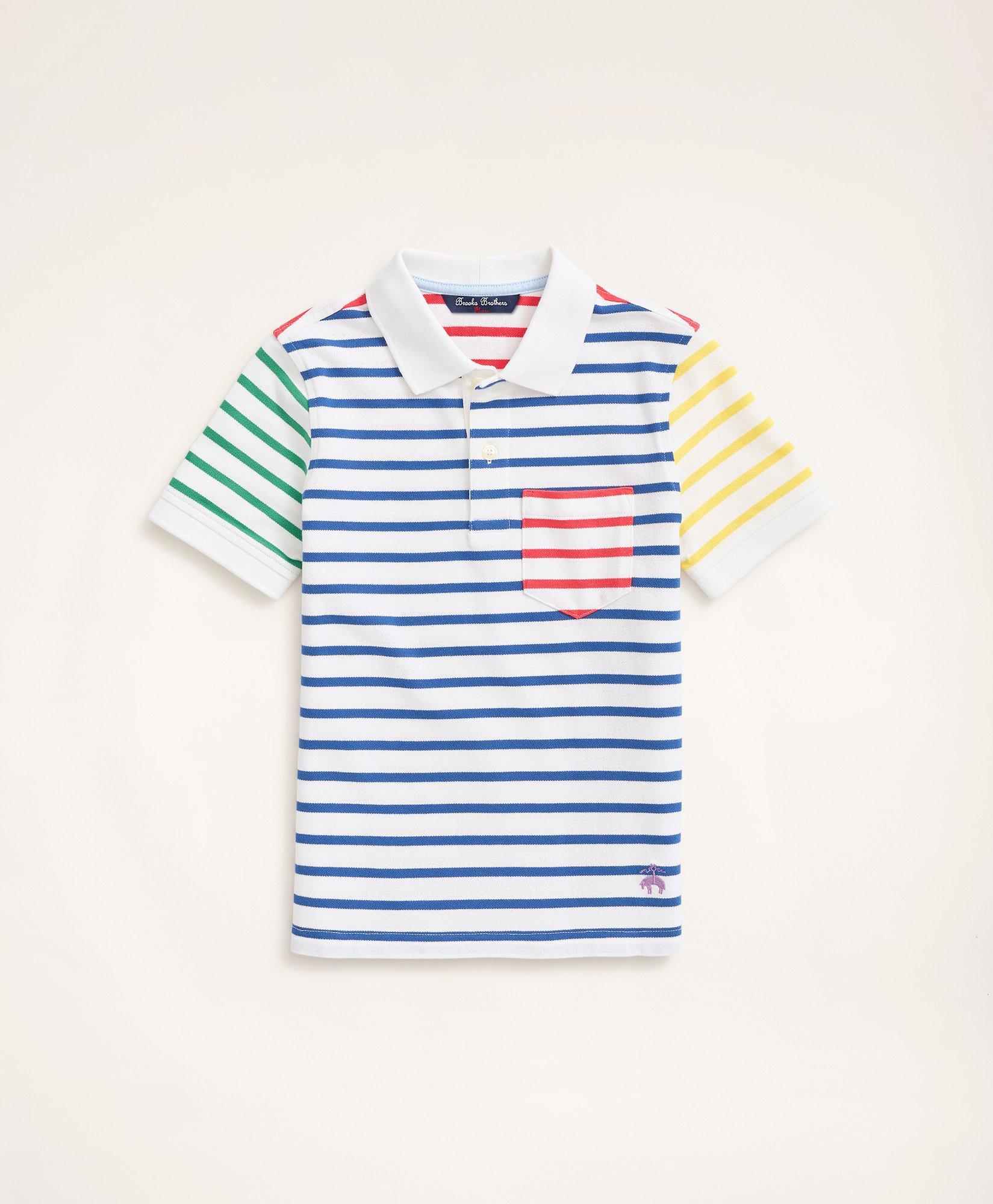 Boys Fun Stripe Cotton Pique Polo Shirt