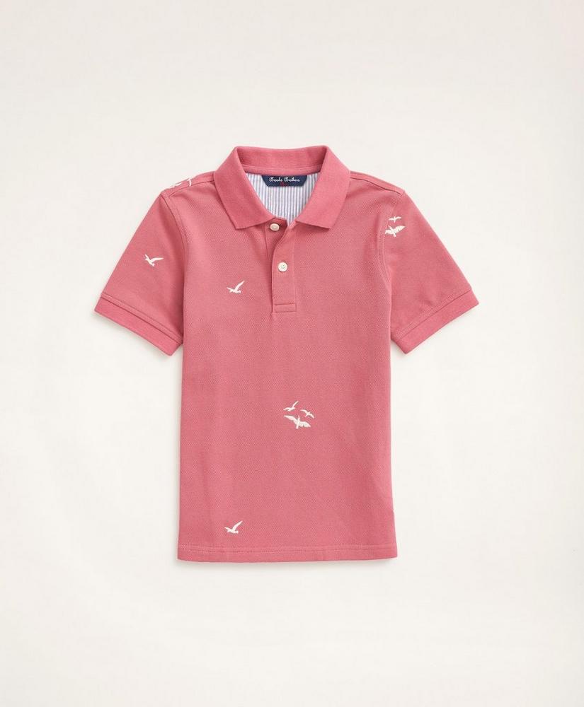 Brooksbrothers Boys Seagull Embroidered Cotton Pique Polo Shirt