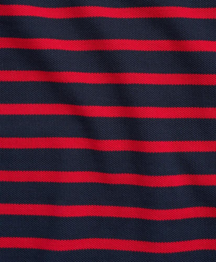 Boys Supima® Cotton Pique Mariner Stripe Long-Sleeve Polo Shirt, image 2