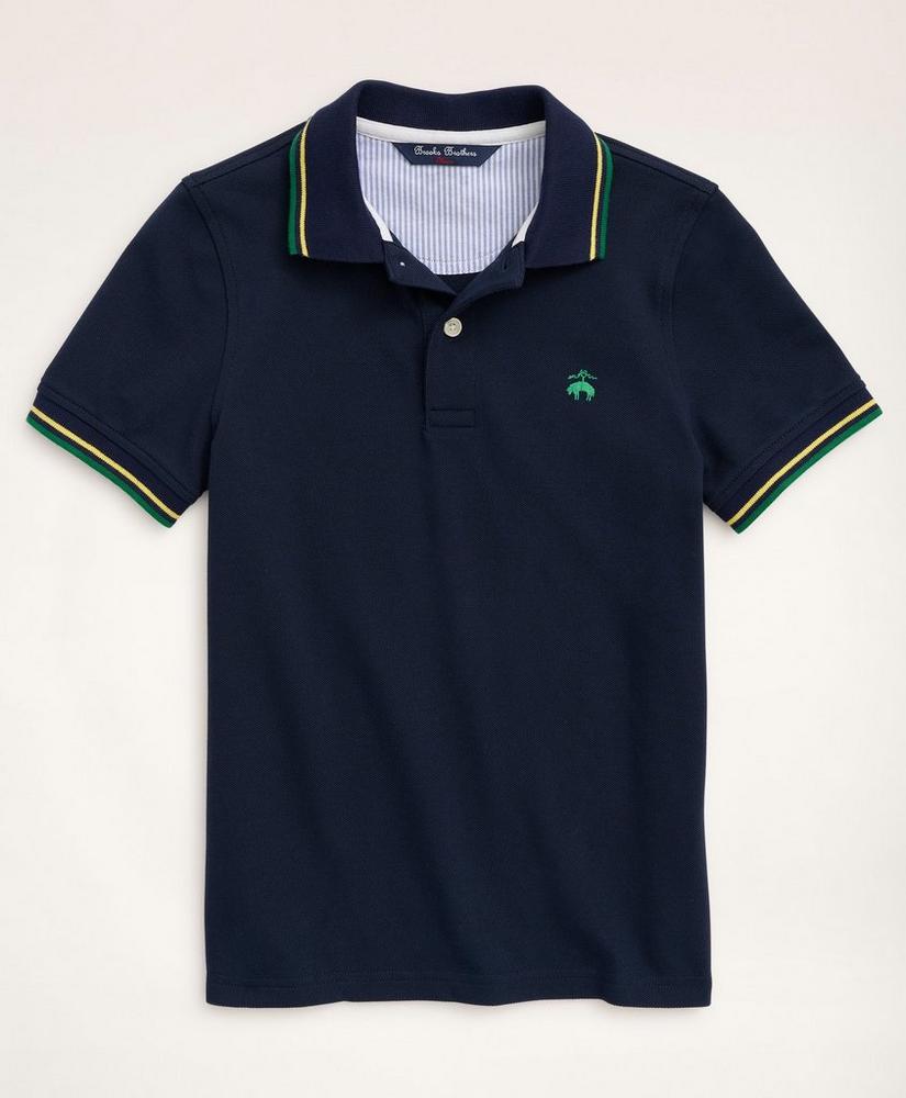 Boys Short-Sleeve Cotton Tipped Polo Shirt, image 1