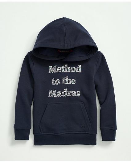 Boys Madras Text Graphic Terry Hoodie, image 2