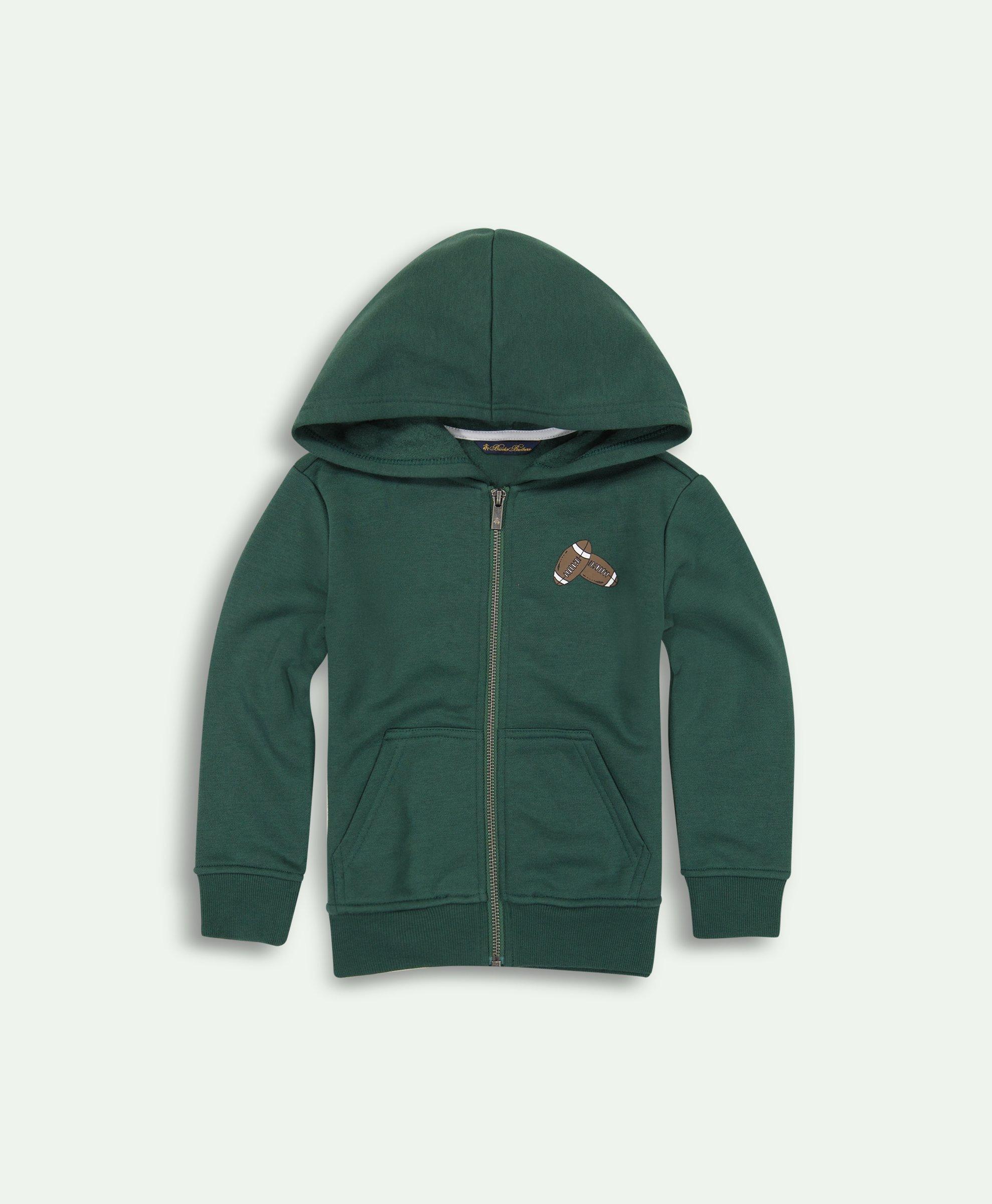 Boys green zip online up hoodie