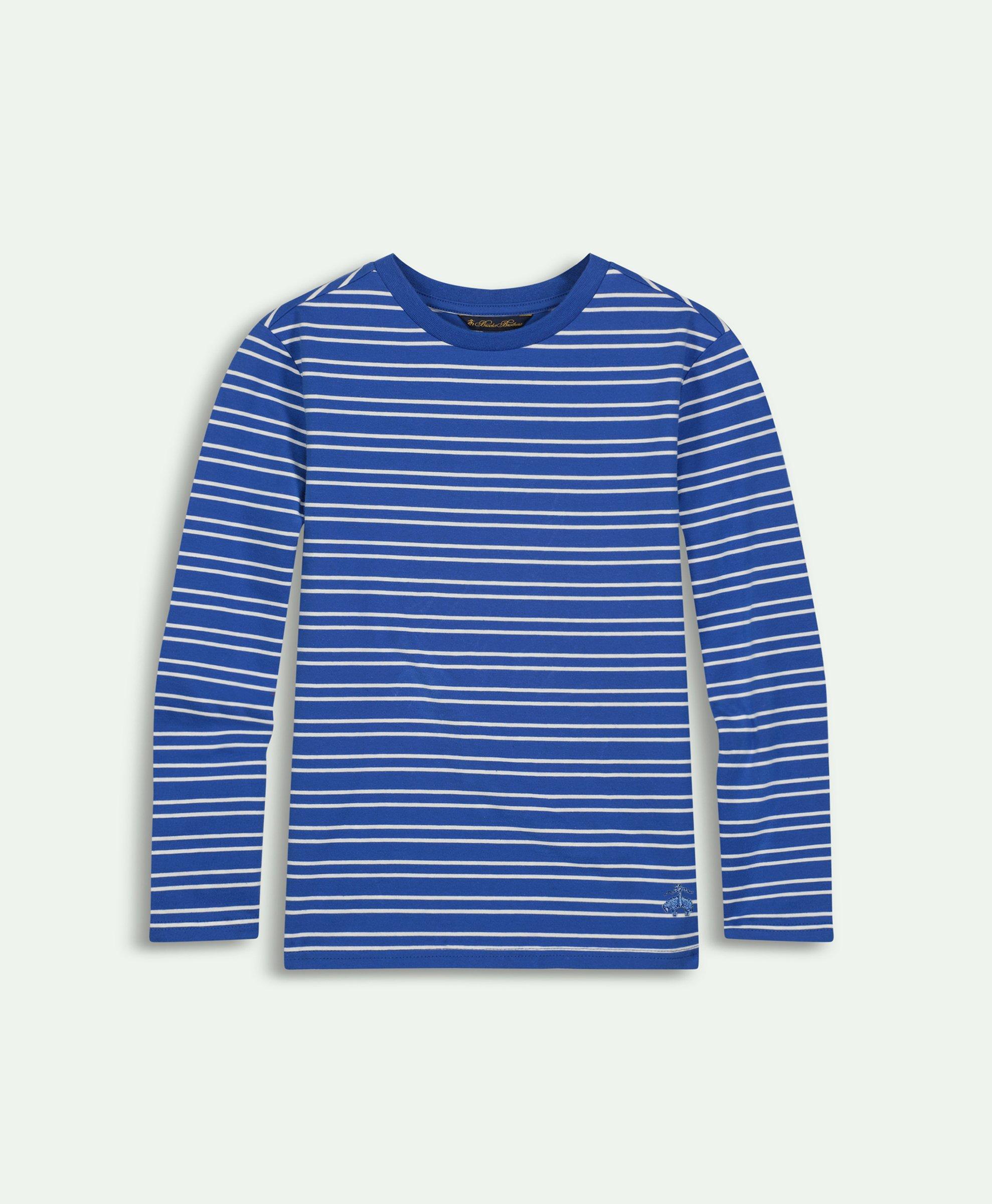 Blue and white store striped shirt boys