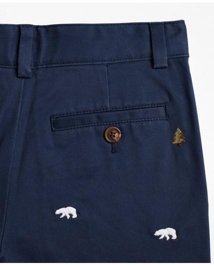 Boys Cotton-Blend Embroidered Pants, image 2