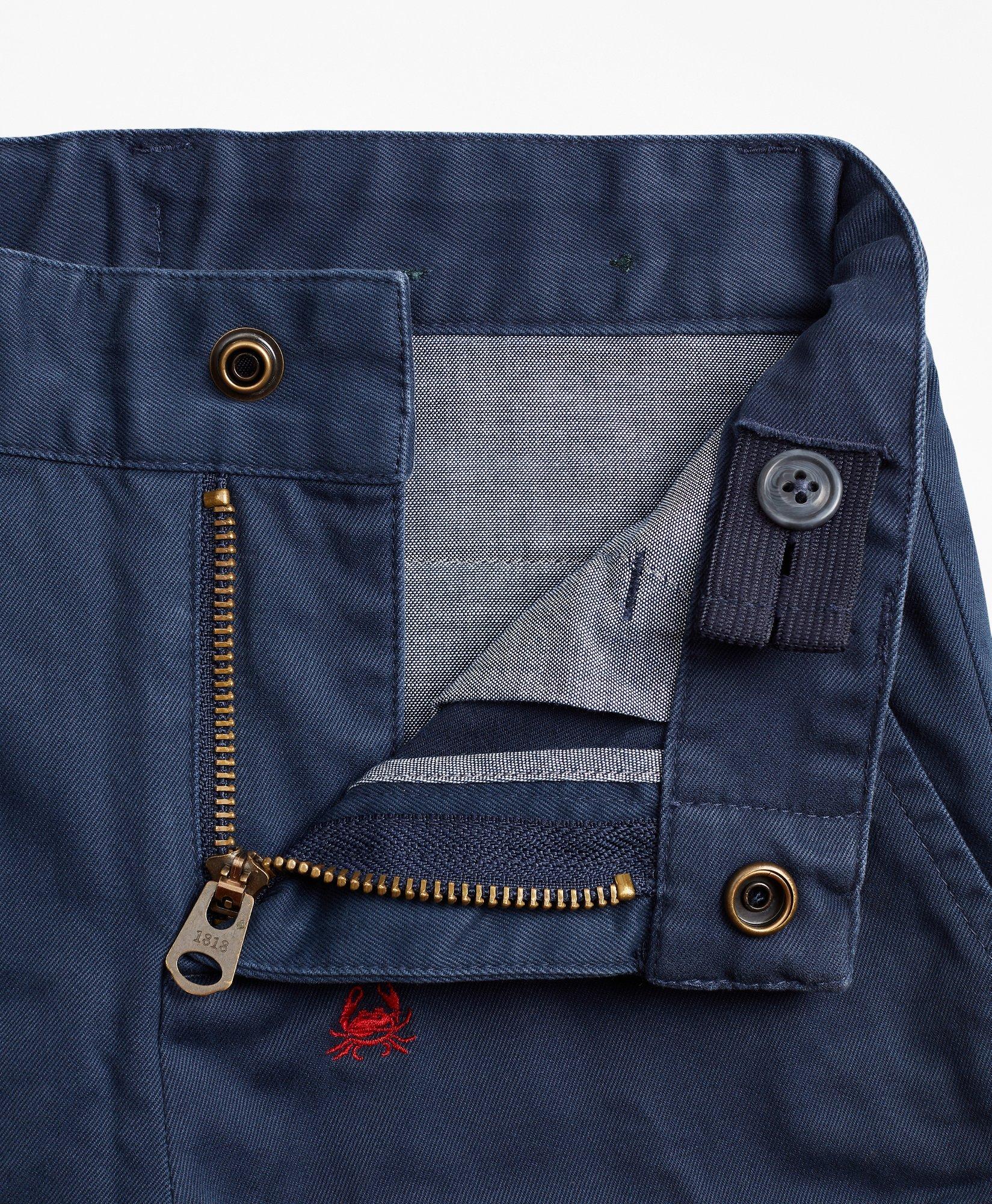 Boys Washed Cotton Embroidered Stretch Chinos, image 2