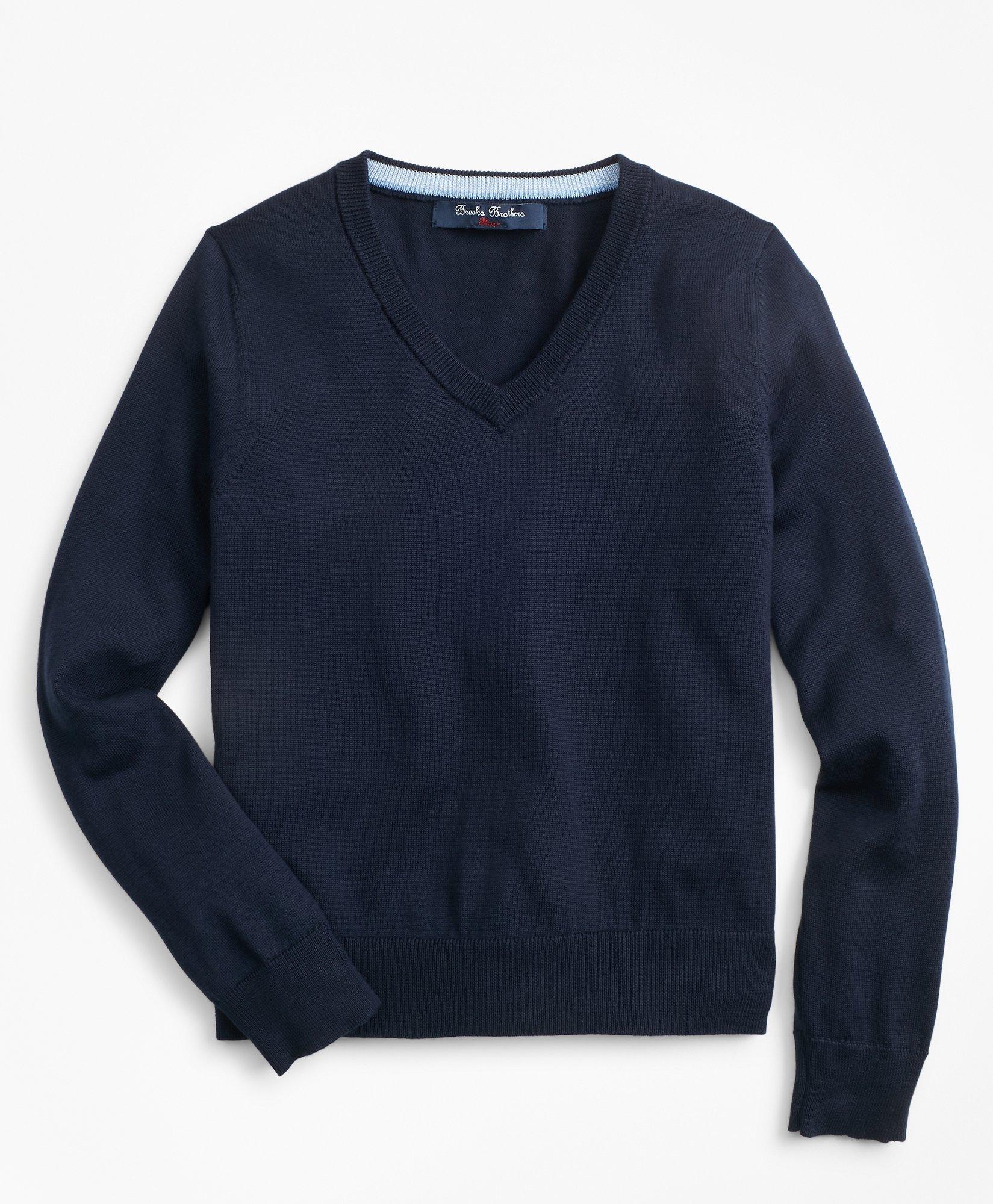 Boys Supima Cotton V Neck Sweater