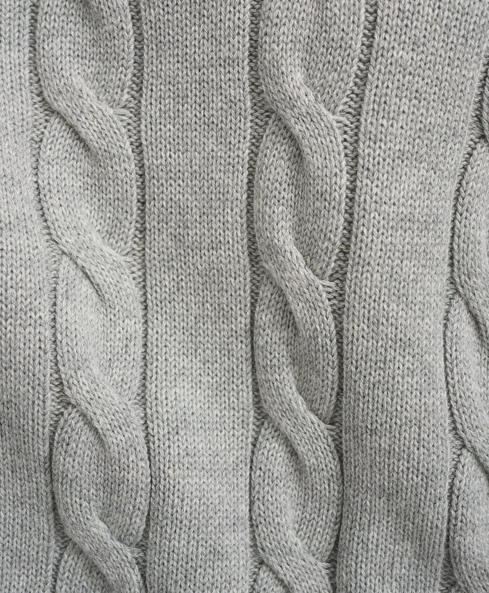 Boys Cotton Cable-Knit Hoodie Sweater, image 2