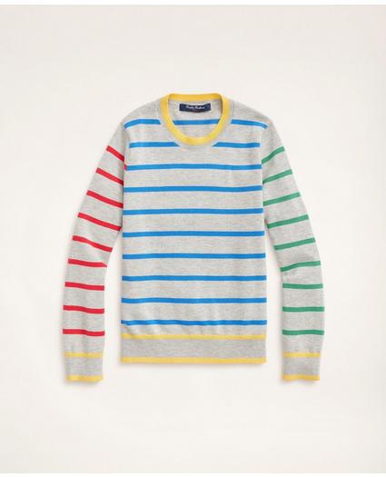 Boys Supima® Cotton Fun Stripe Sweater, image 1