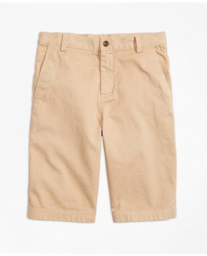 Boys Washed Cotton Stretch Chino Shorts, image 1