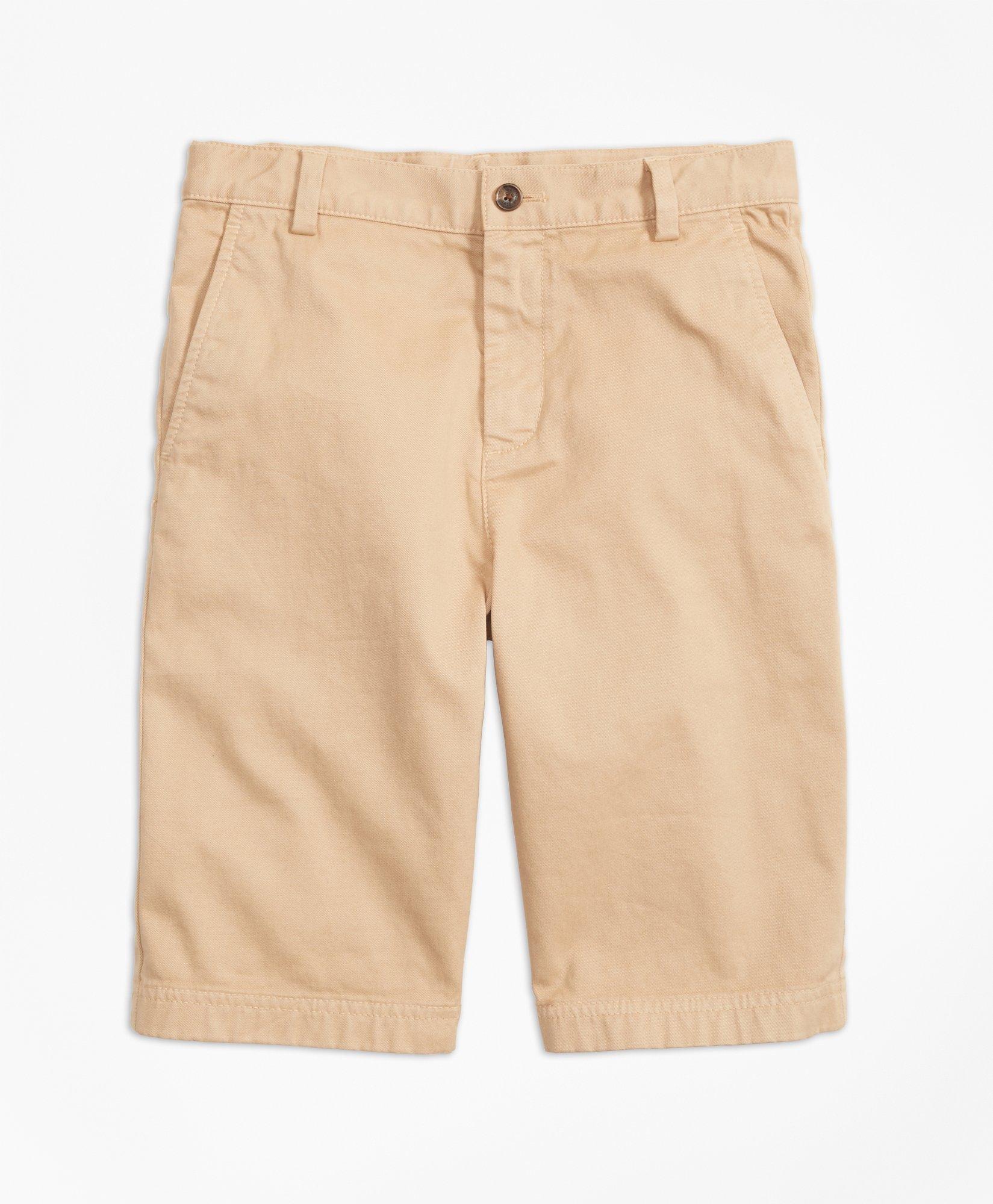 Boys Washed Cotton Stretch Chino Shorts