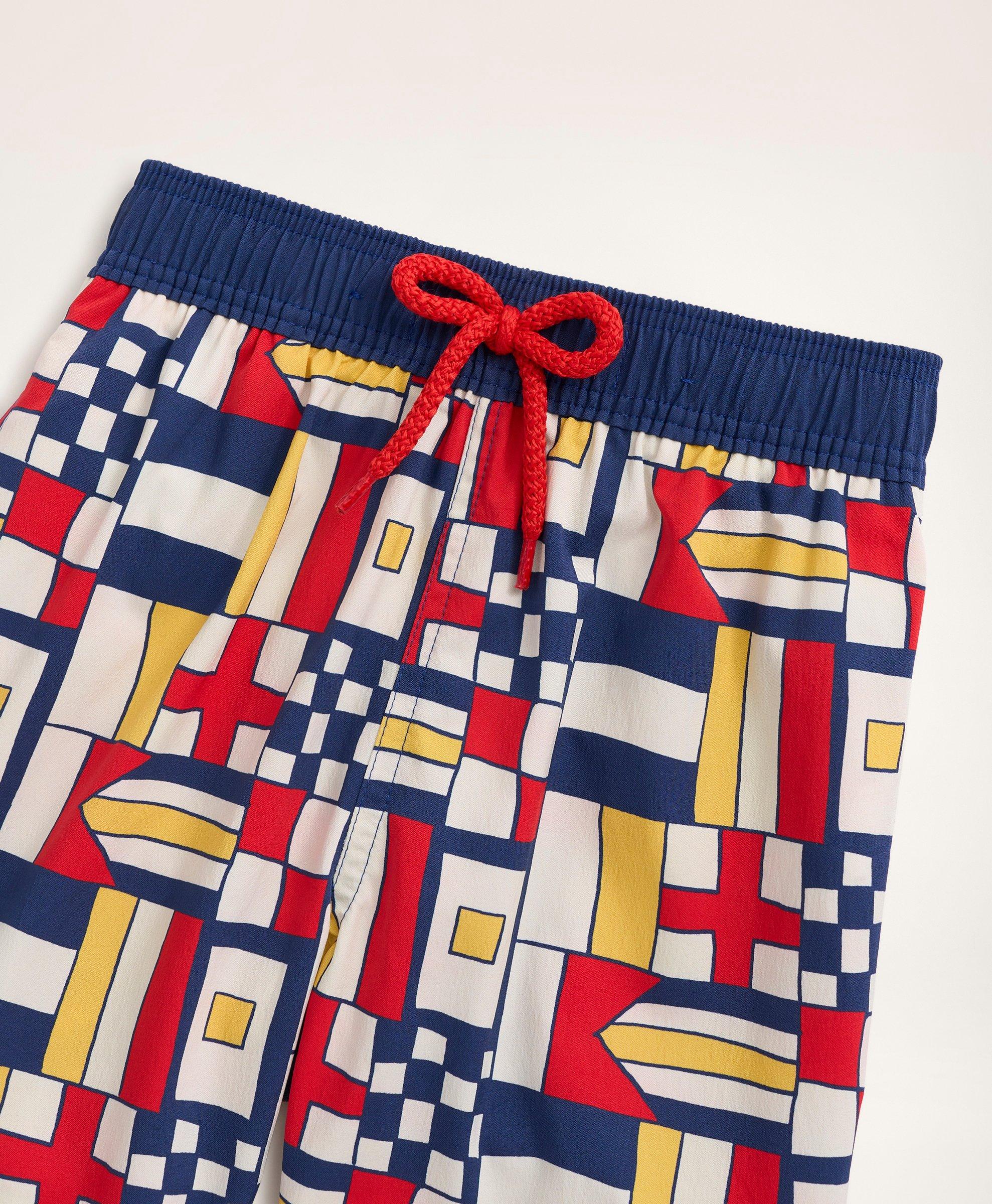 Boys Brooks Brothers Et Vilebrequin Swim Trunks in the Mixed Signals Print