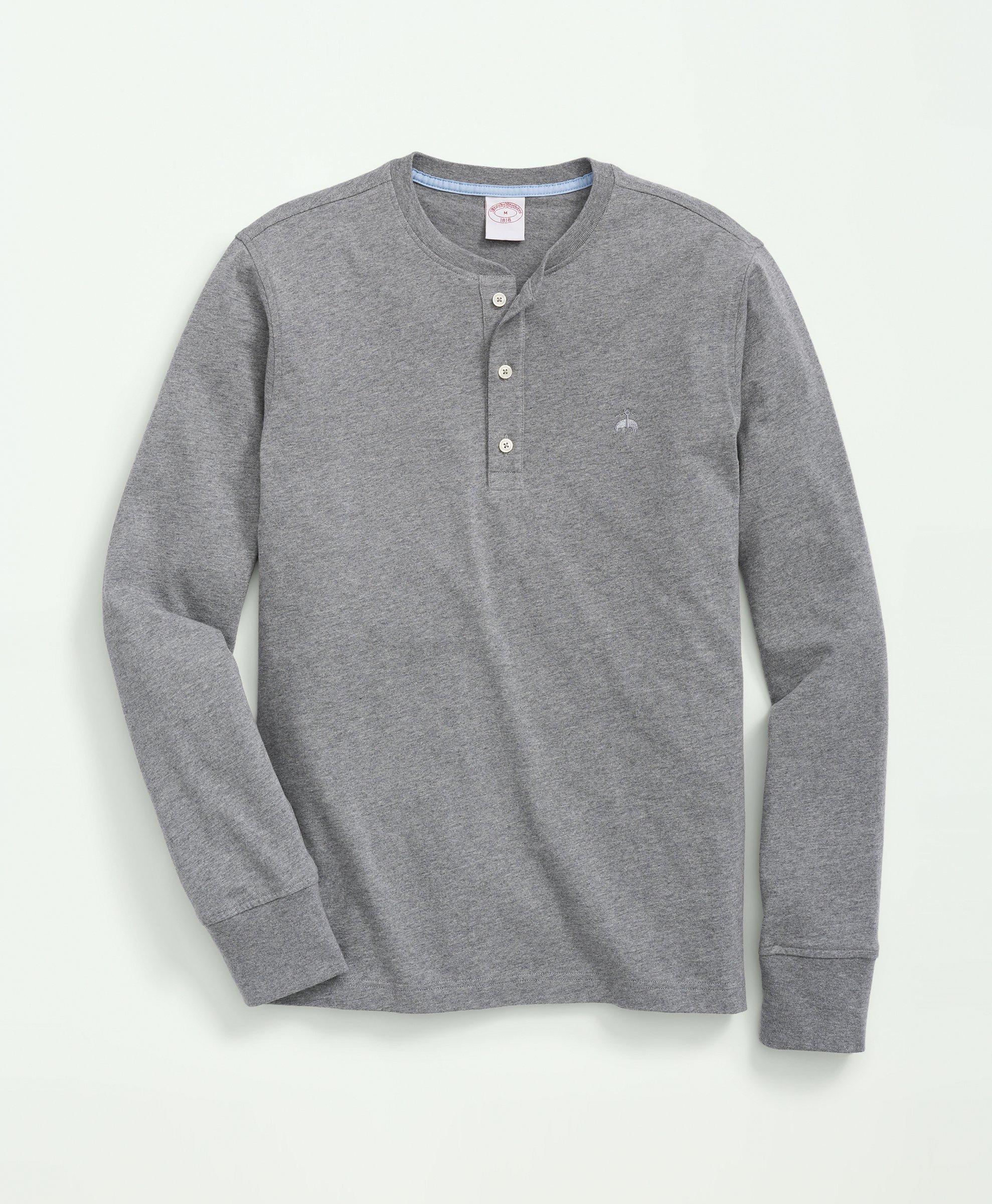 Cotton Henley Long-Sleeve T-Shirt