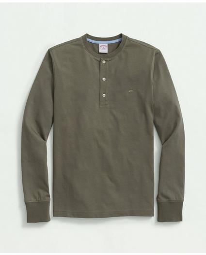 Cotton Henley Long-Sleeve T-Shirt, image 1