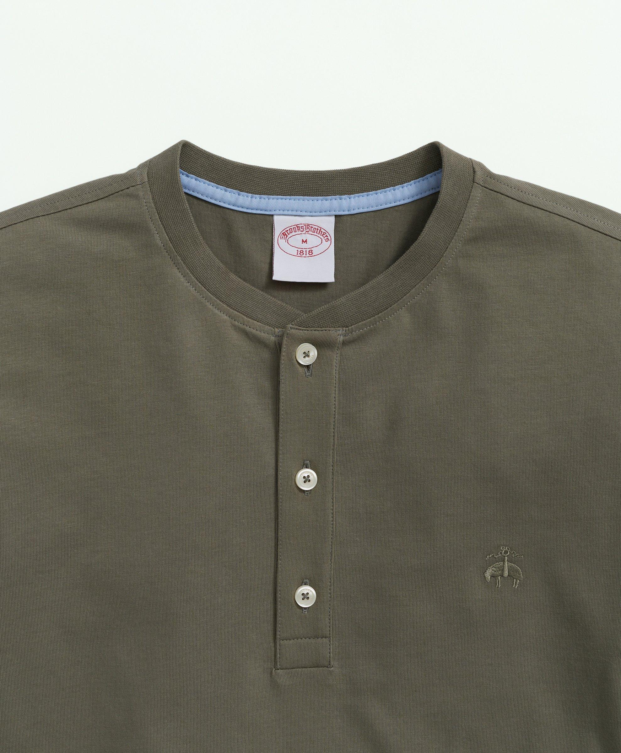 Cotton Henley Long-Sleeve T-Shirt, image 2