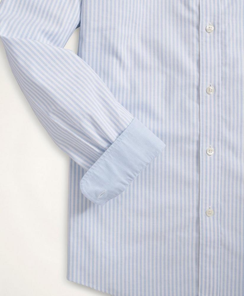 Stretch Milano Slim-Fit Sport Shirt, Non-Iron Bengal Stripe Oxford, image 3