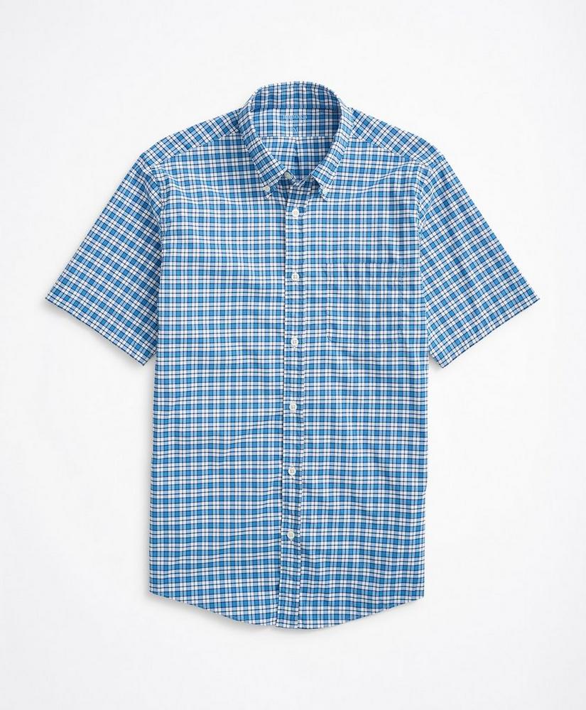 Regent Regular-Fit Short-Sleeve Button-Down-Collar Performance Shirt Tattersall, image 1