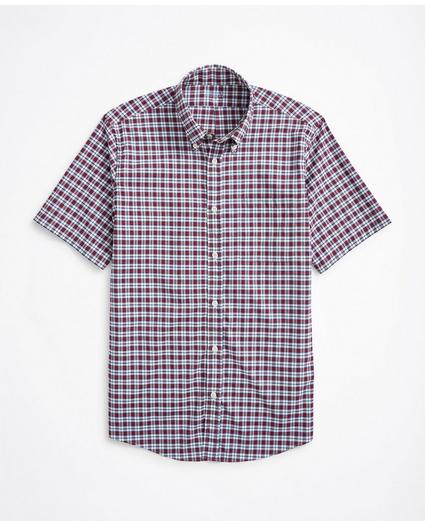 Regent Regular-Fit Short-Sleeve Button-Down-Collar Performance Shirt Tattersall, image 1