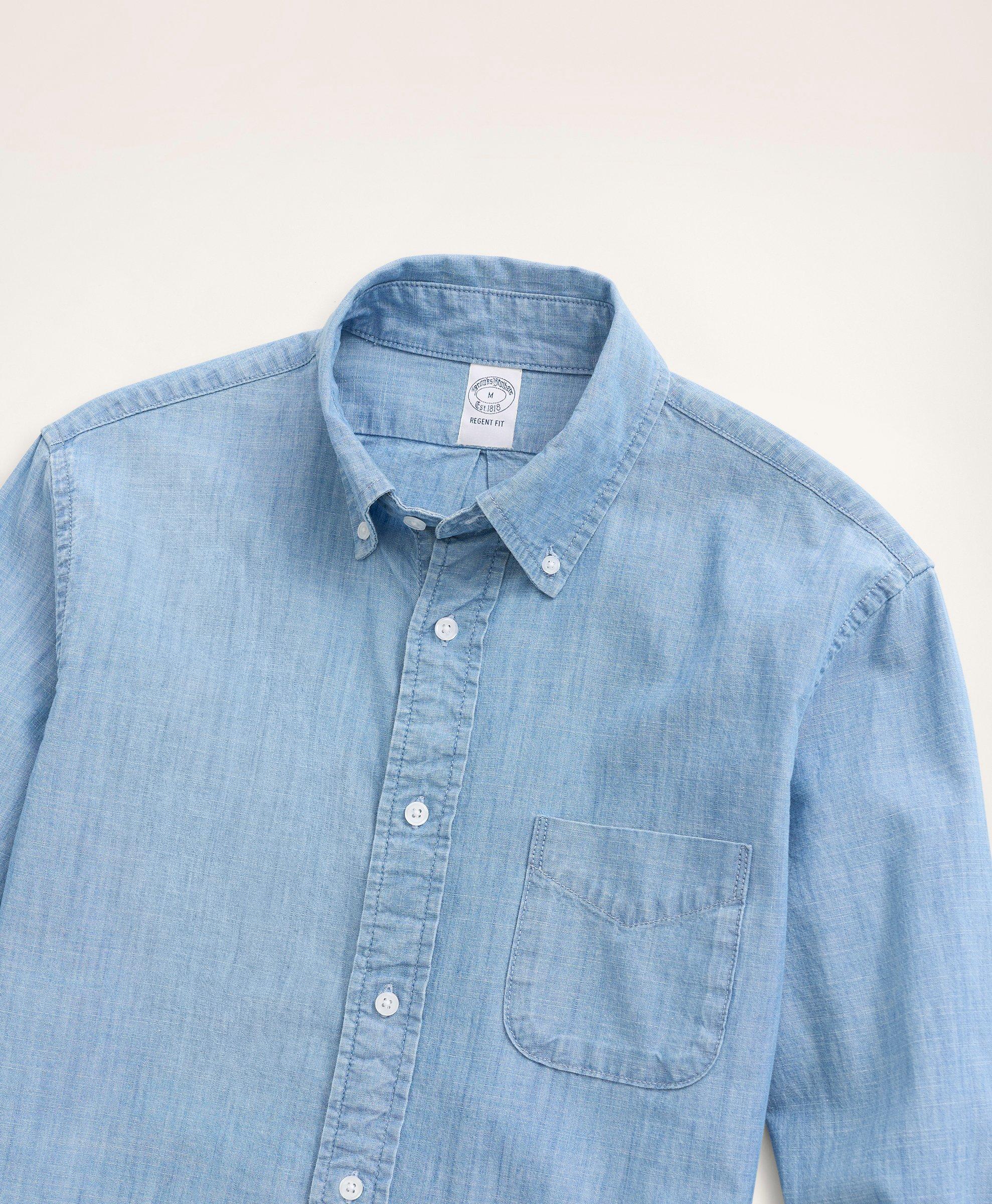 Regent Regular-Fit Chambray Sport Shirt