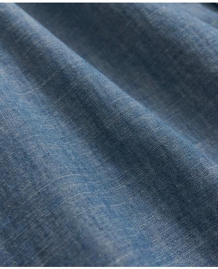 Cotton Chambray Button-Down Collar Sport Shirt, image 3