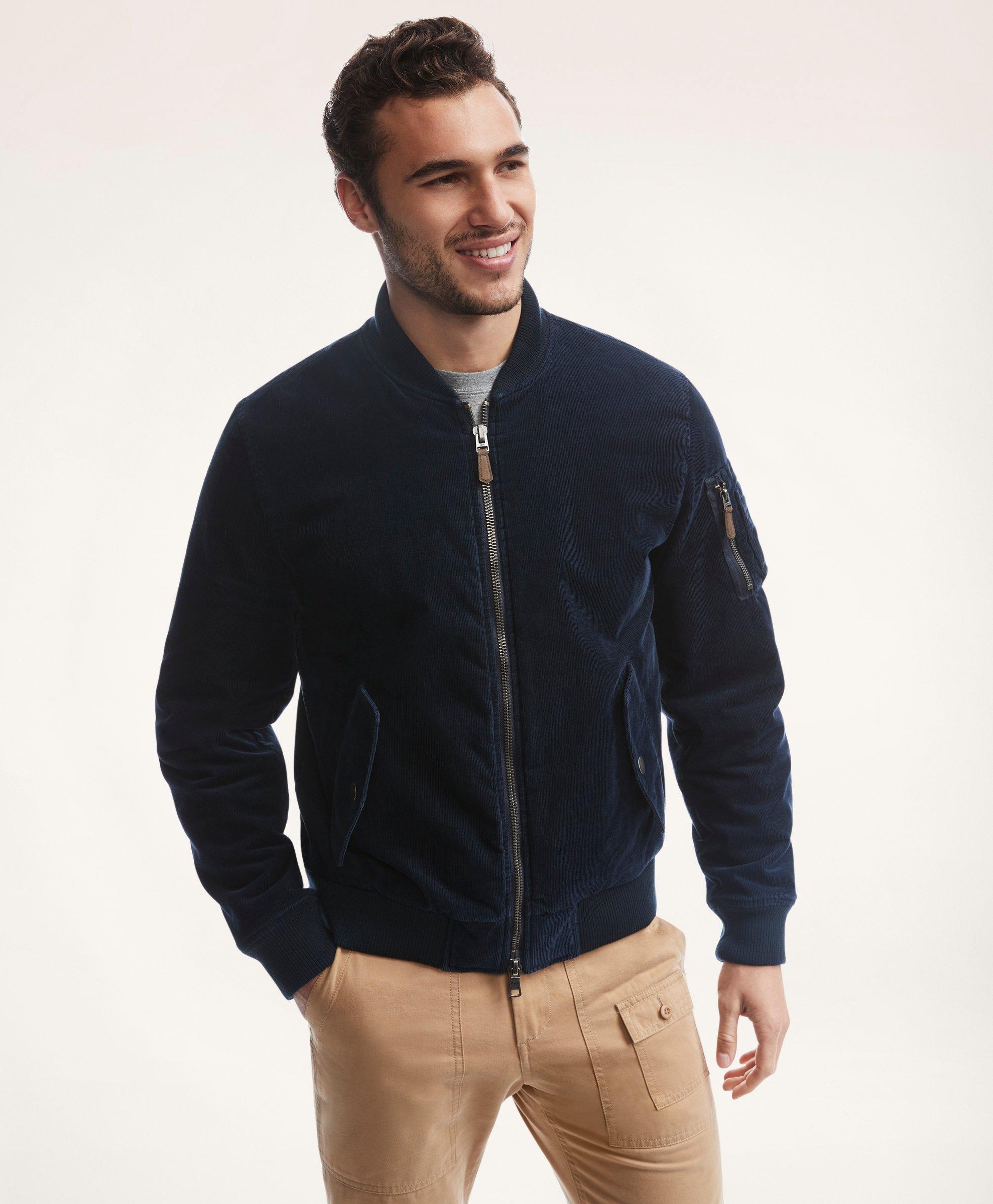 Mens cord hot sale bomber jacket