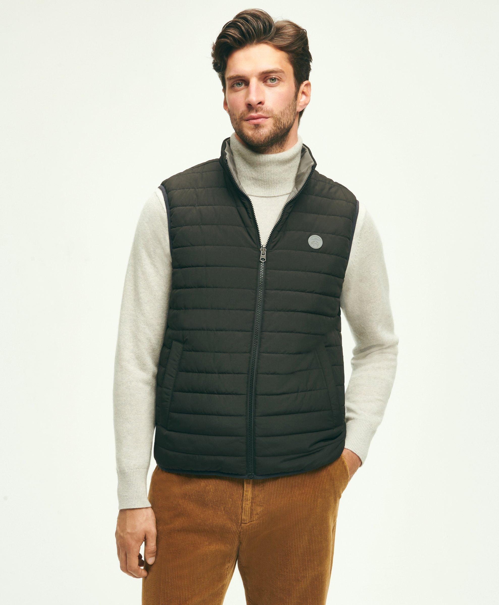 Puffer vest hotsell with sweater sleeves