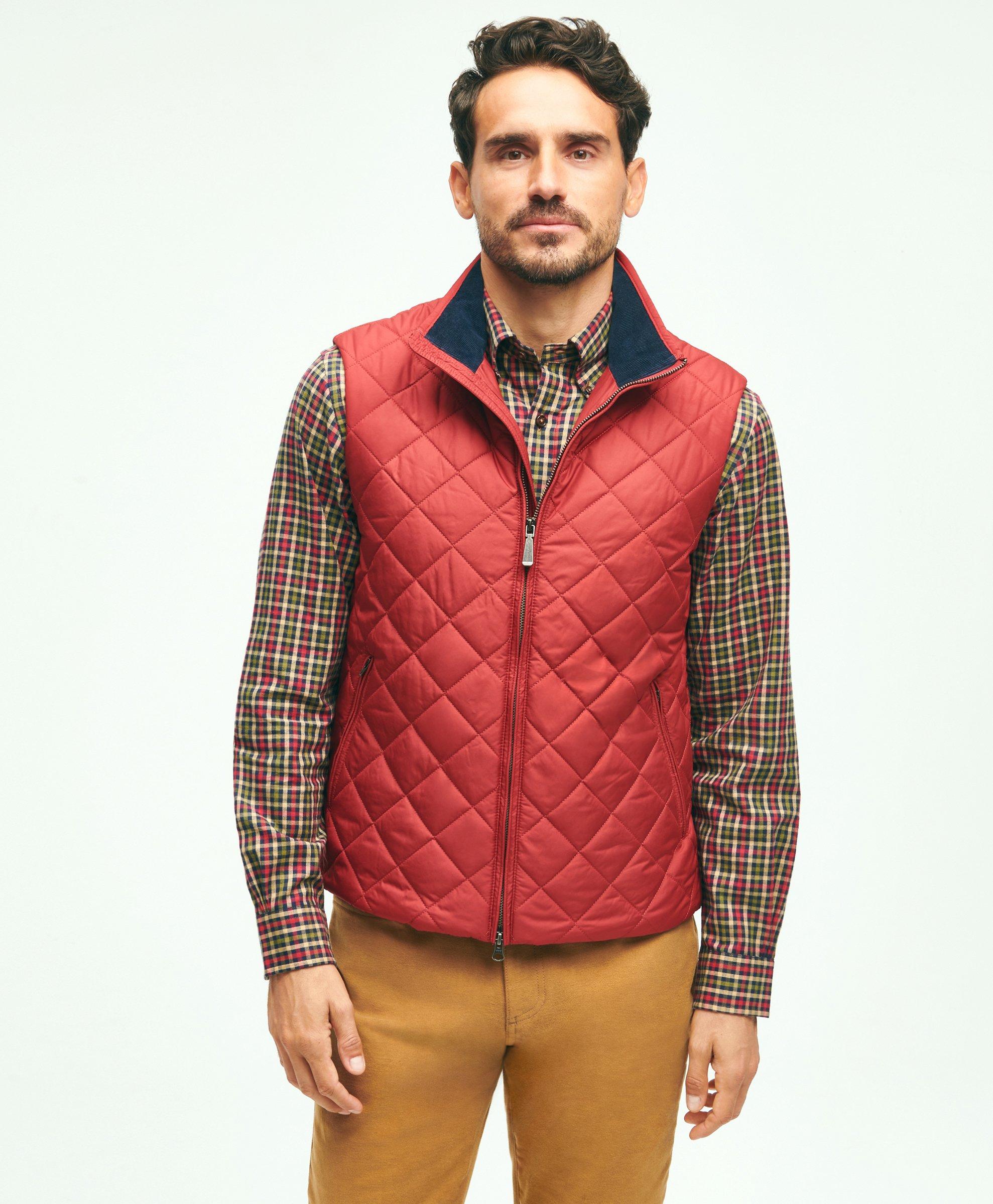 red quilted vest men