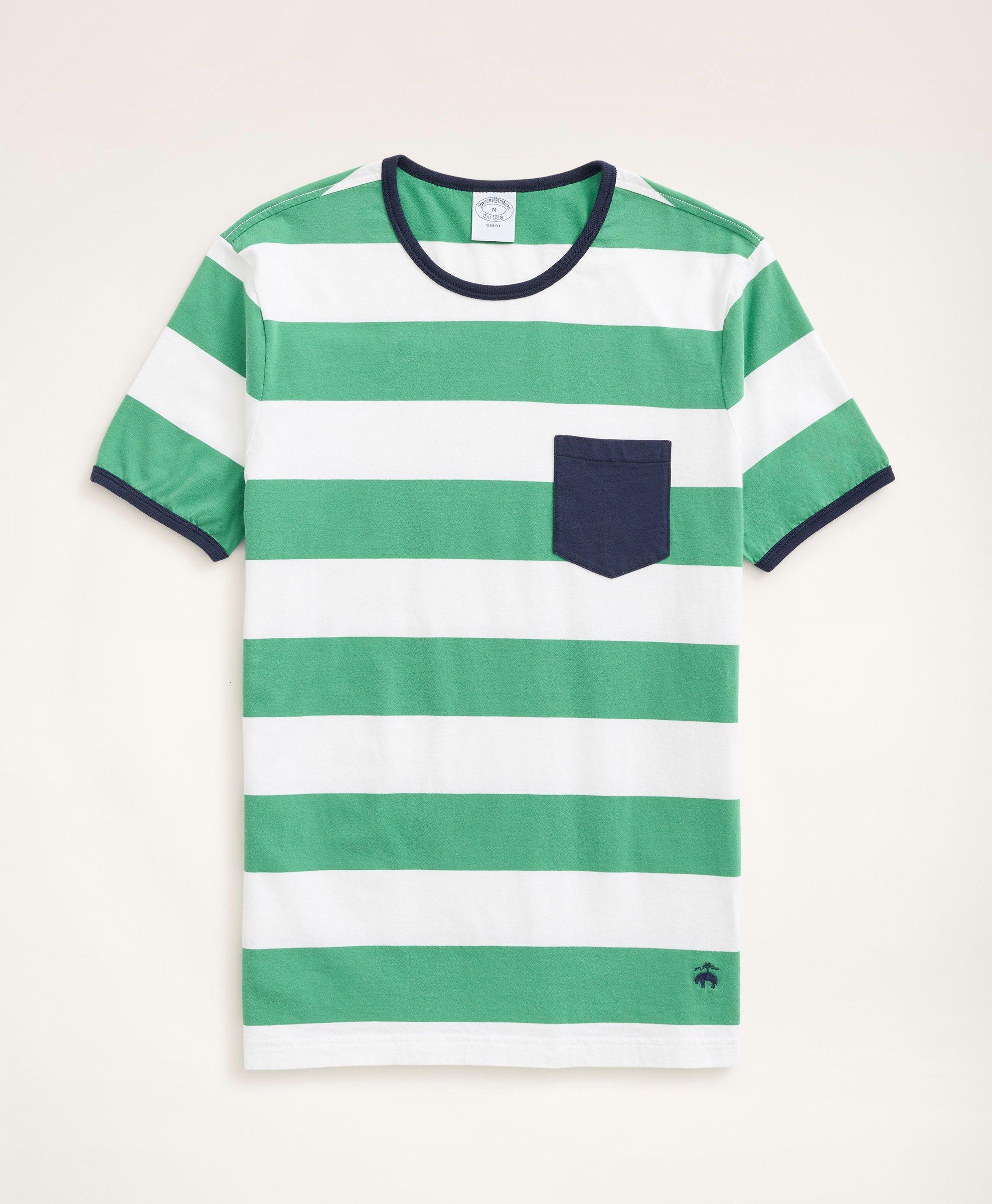 Cotton Striped Pocket T-Shirt