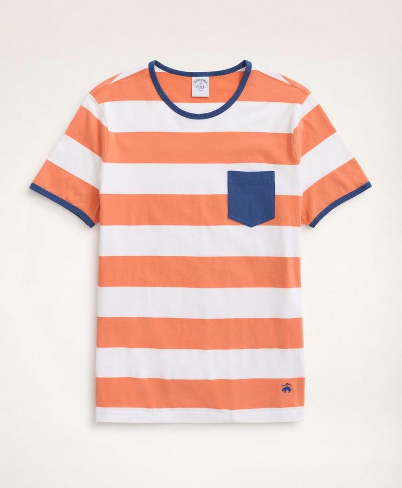 Cotton Striped Pocket T-Shirt