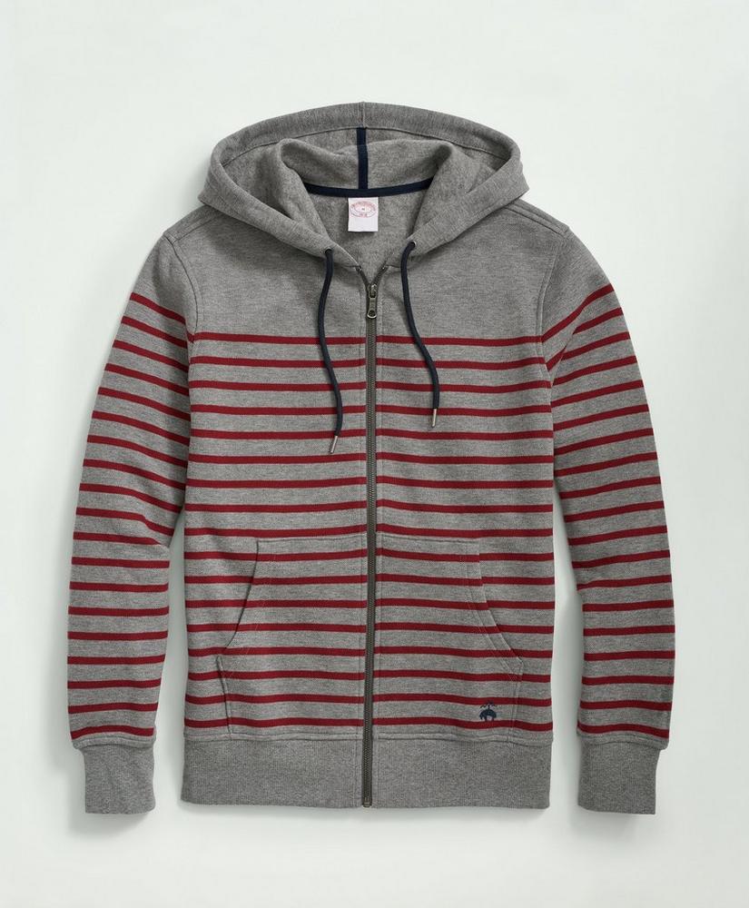 Brooksbrothers Mariner Stripe Hoody in Cotton Pique Blend