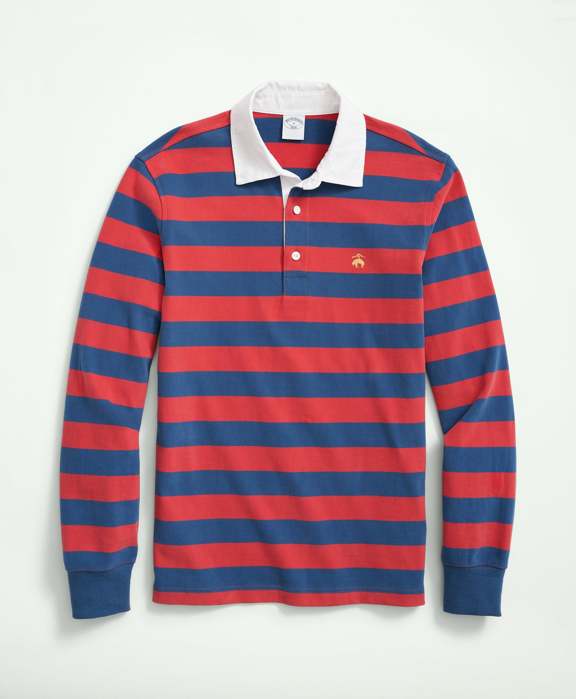 Sueded Cotton Chest Stripe Rugby