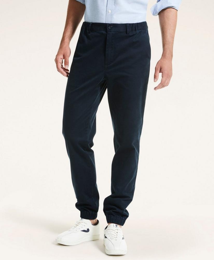 Stretch Cotton Twill Jogger Pants, image 2