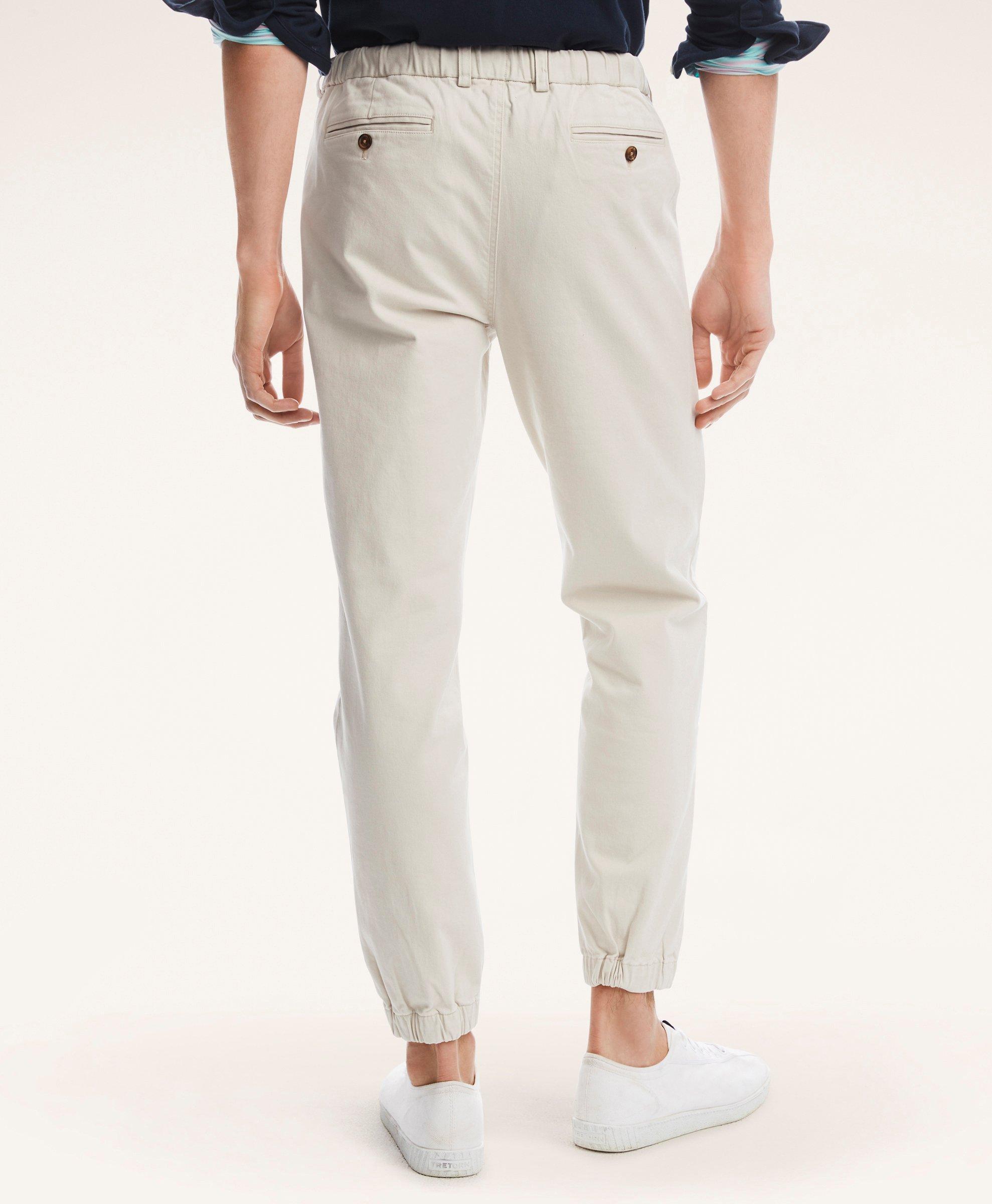 Stretch twill jogger trousers with large pockets