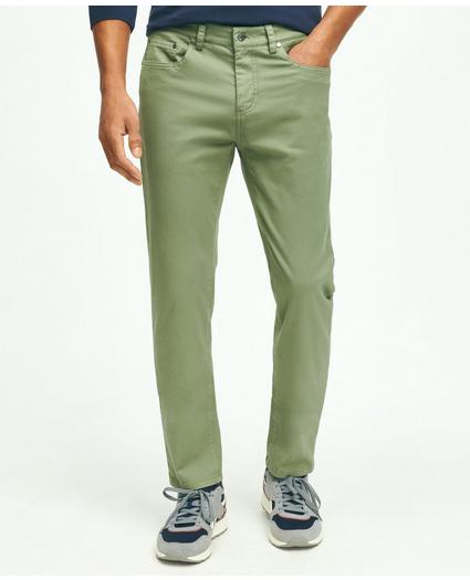 Slim Fit Five-Pocket Stretch Cotton Garment Dyed Pants, image 1