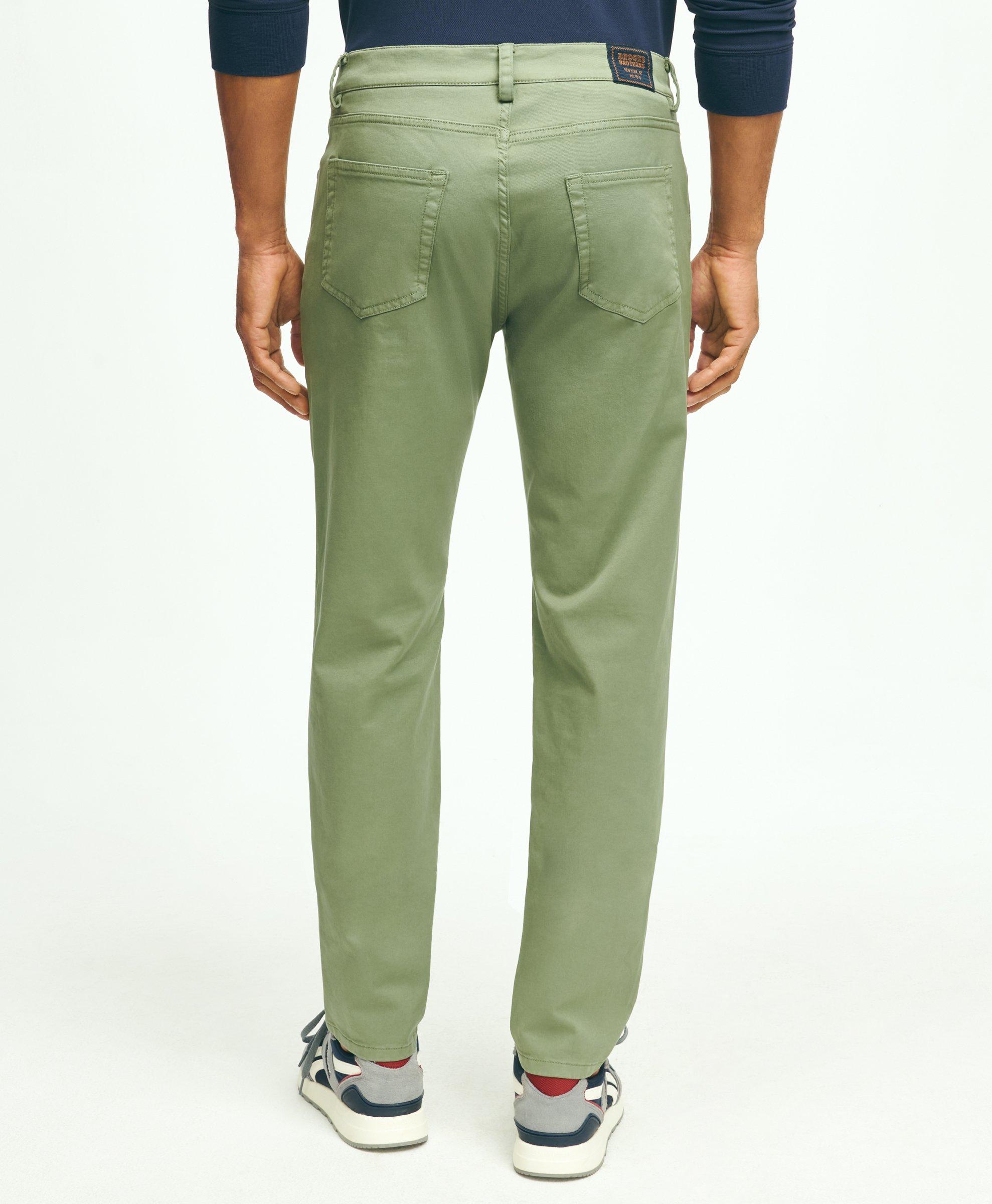 Slim Fit Five-Pocket Stretch Cotton Garment Dyed Pants