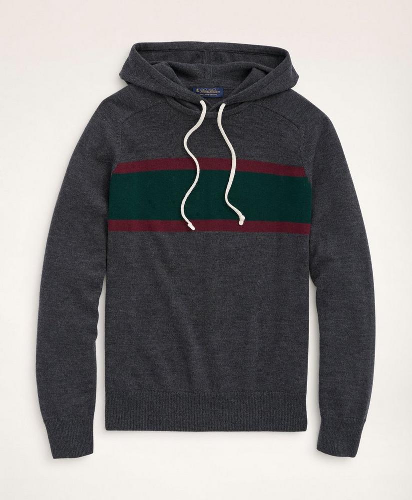 Merino Stripe Hoodie Sweater, image 1