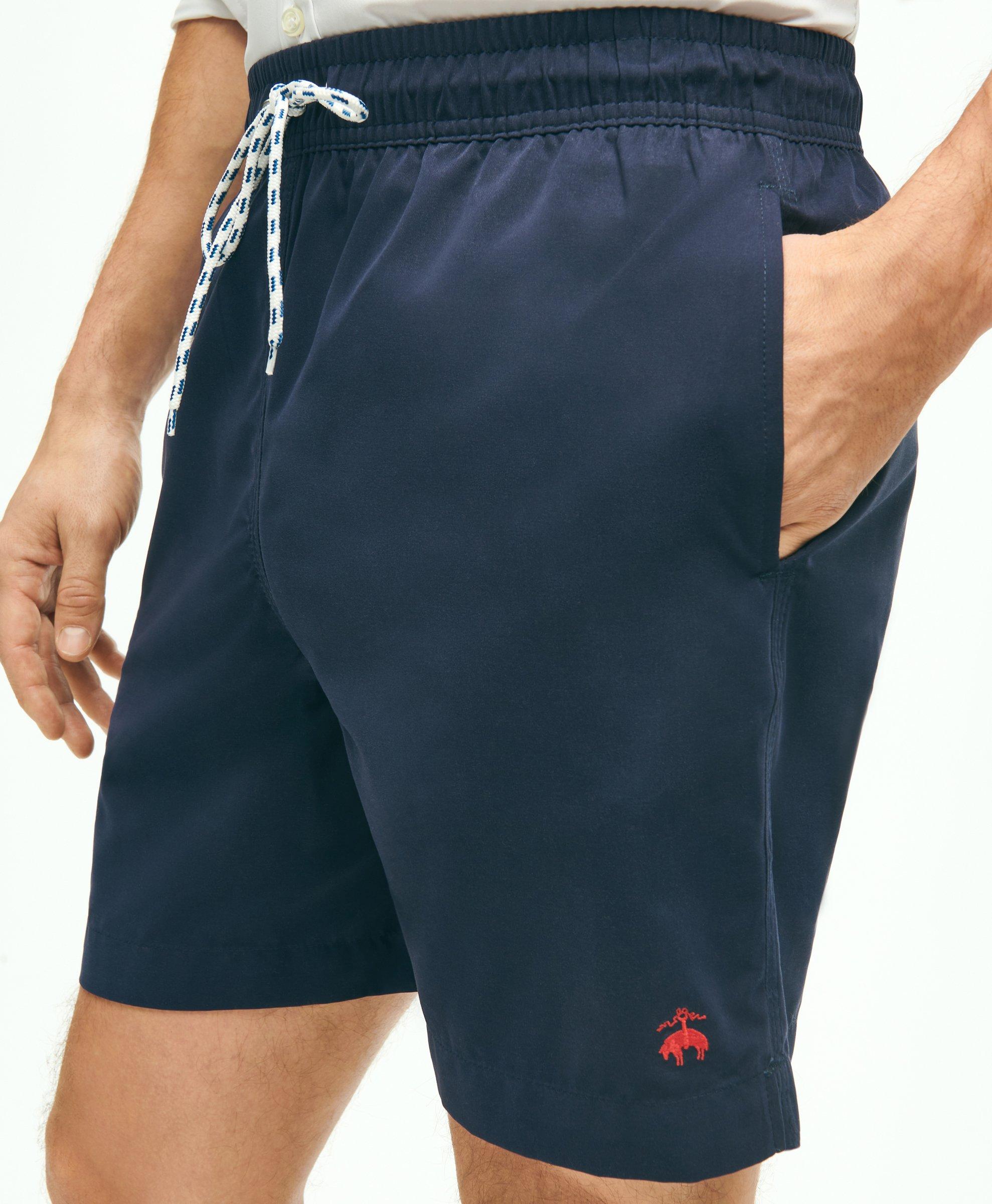 Men's XXL Swim Trunks Navy/Lt Blue 7 Inseam Drawstring 3 Pockets Ocean  Current