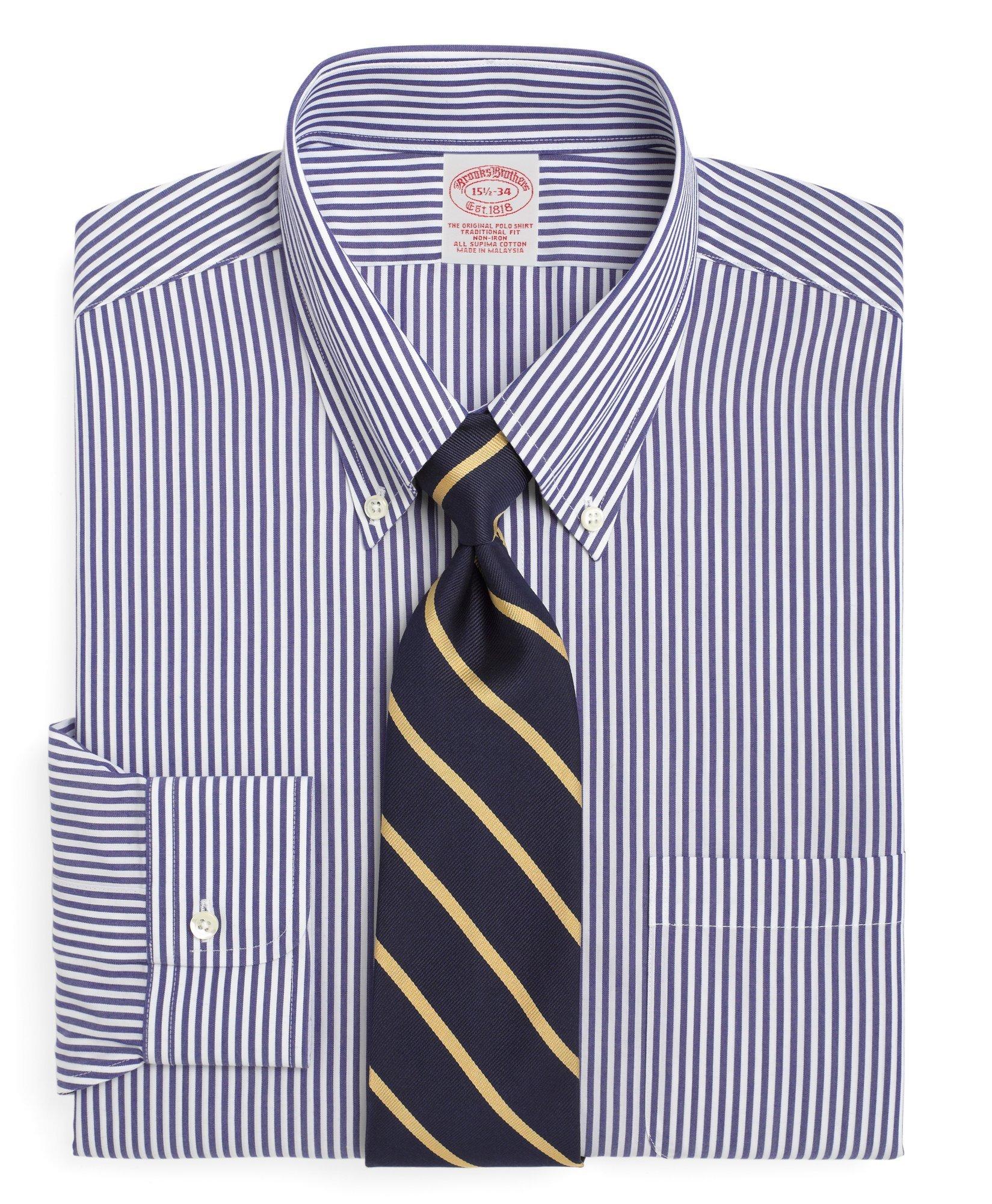 Men's Non-Iron Traditional Fit Bengal Stripe Dress Shirt