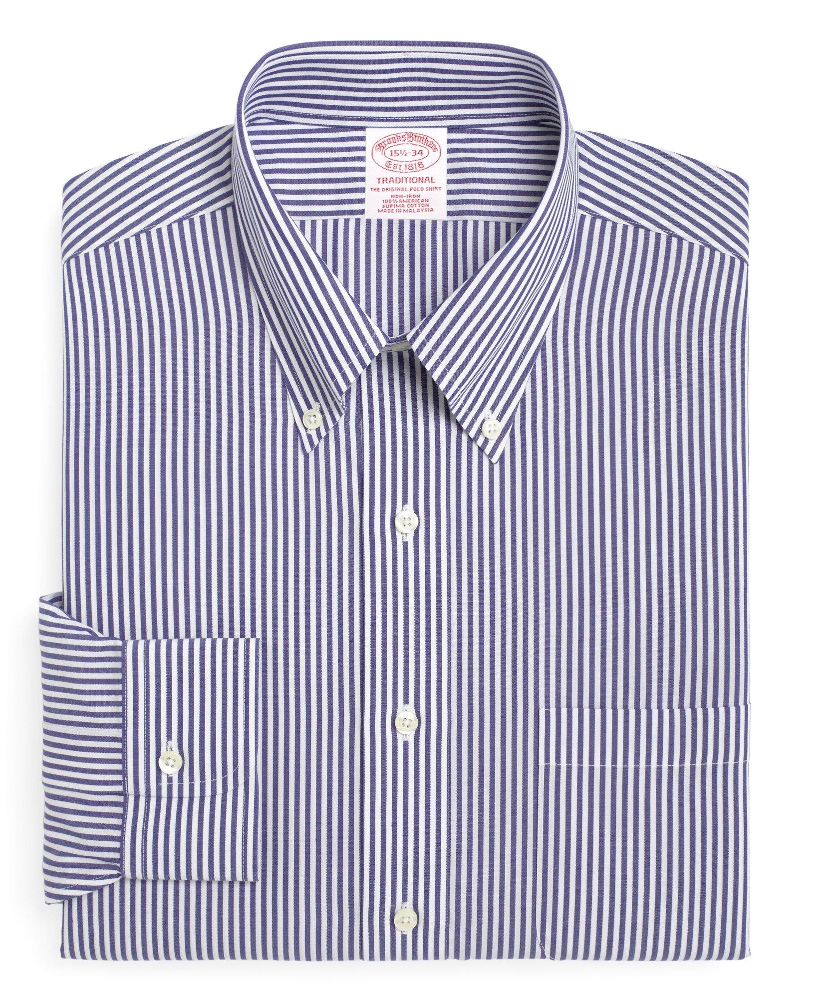 Blue and white clearance striped dress shirt mens