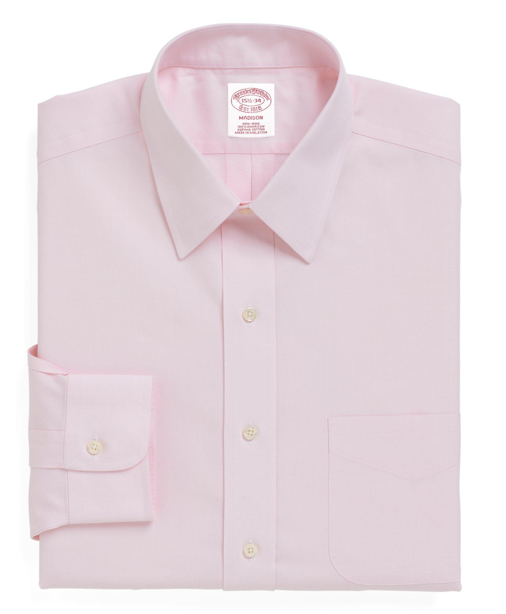 Men's Non-Iron Regular Fit Point Collar Dress Shirt | Brooks Brothers