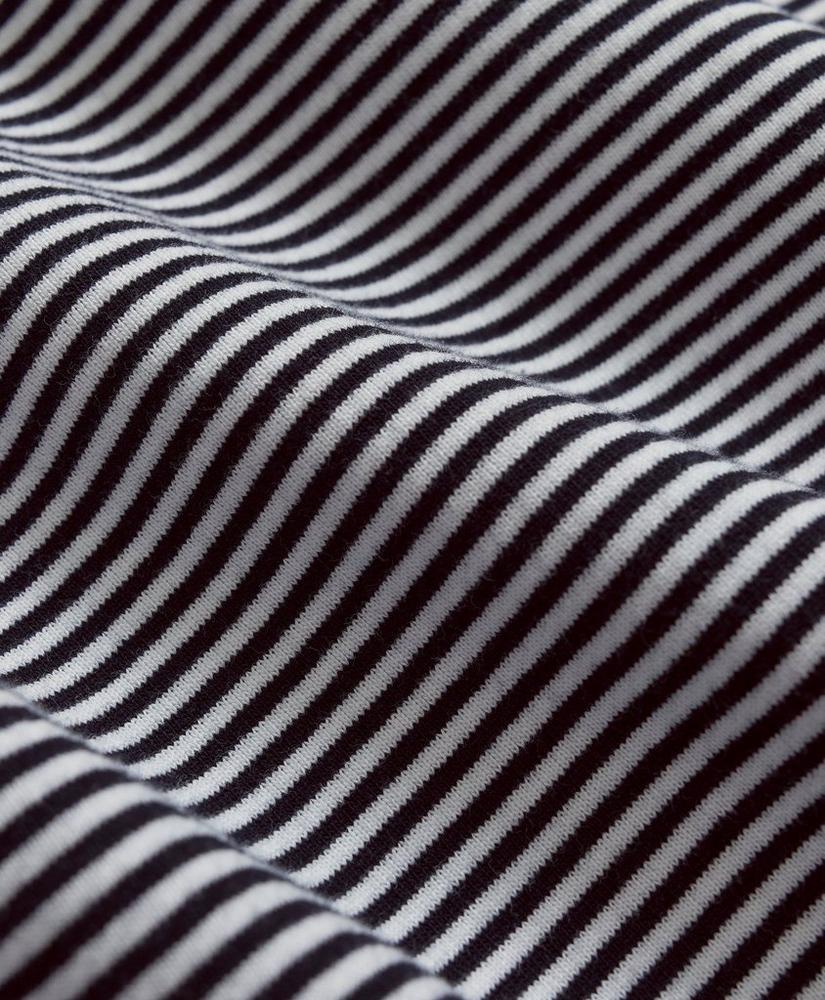French Terry Cotton Fine Stripe  Mock Neck, image 3