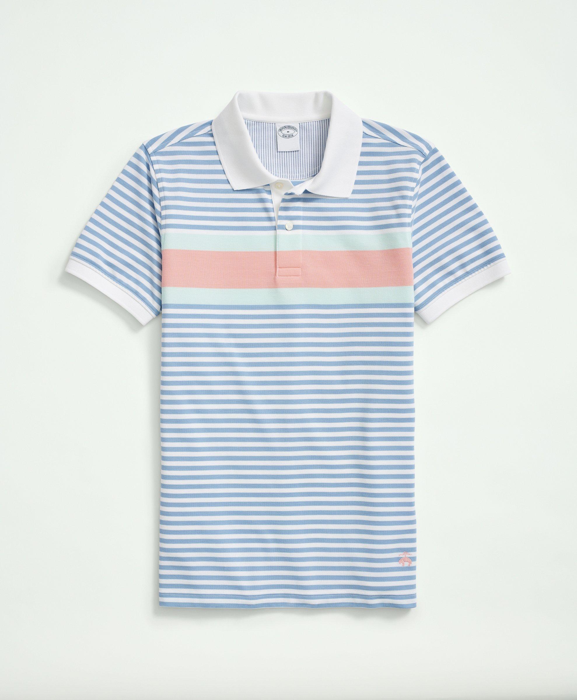 Supima® Cotton Original-Fit Chest Stripe Polo Shirt