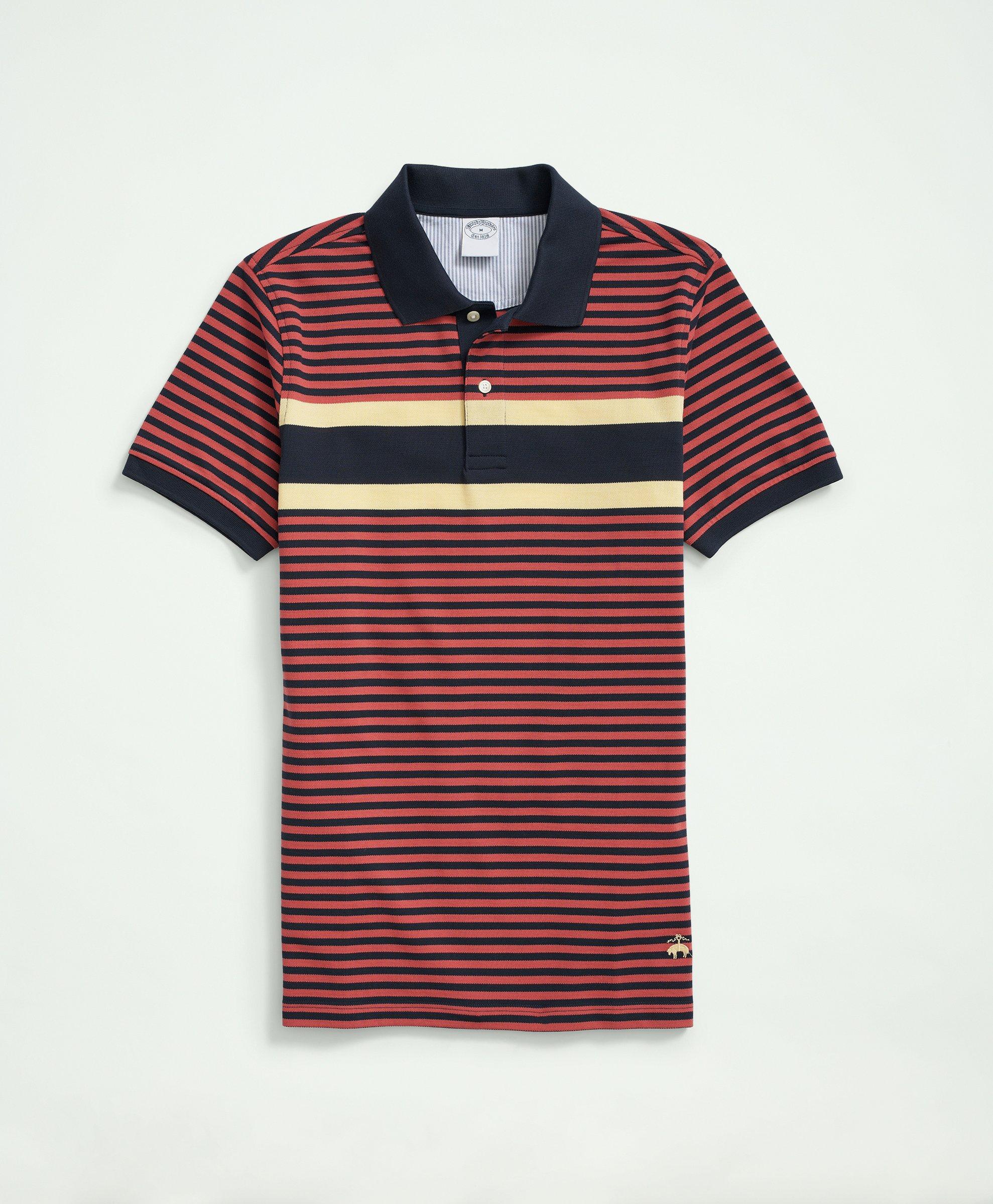 Supima® Cotton Original-Fit Chest Stripe Polo Shirt, image 1