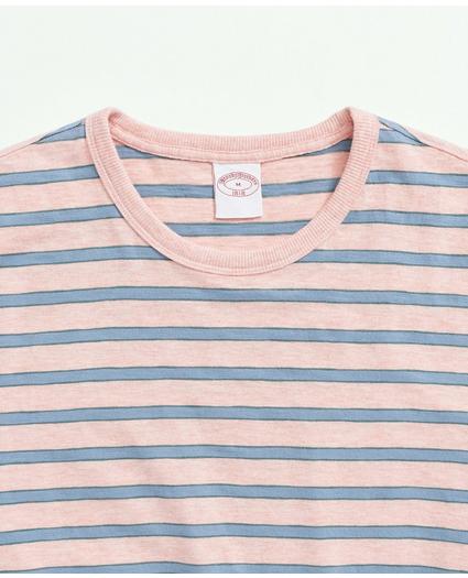 Washed Cotton Tie Stripe T-Shirt, image 2