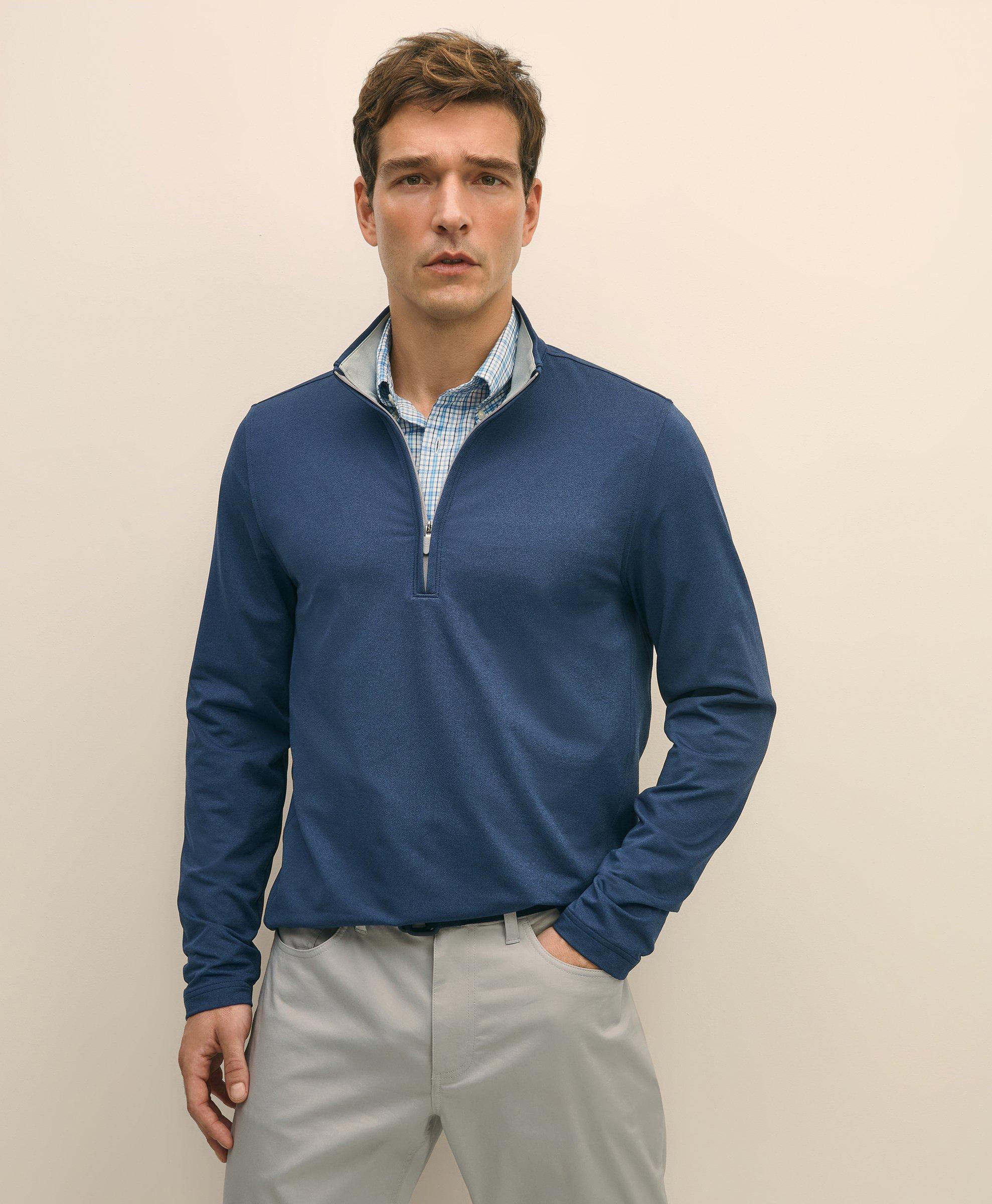 Brooks Brothers Performance Series Half-zip In Navy Heather