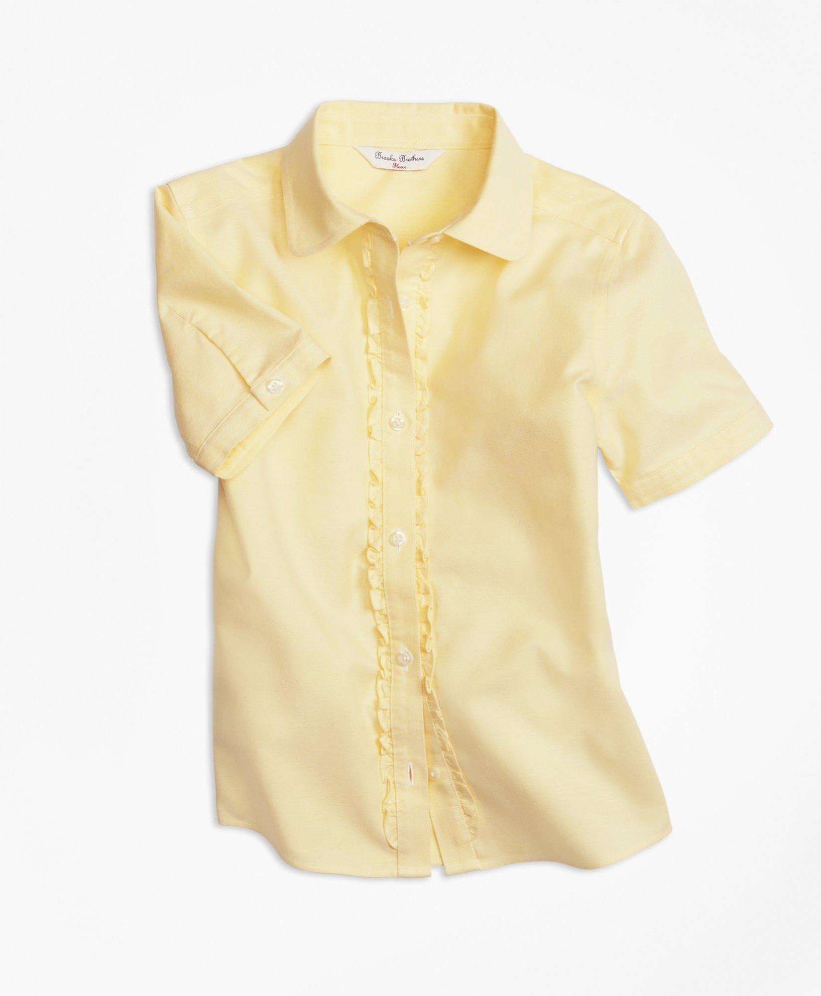 yellow short sleeve oxford shirt