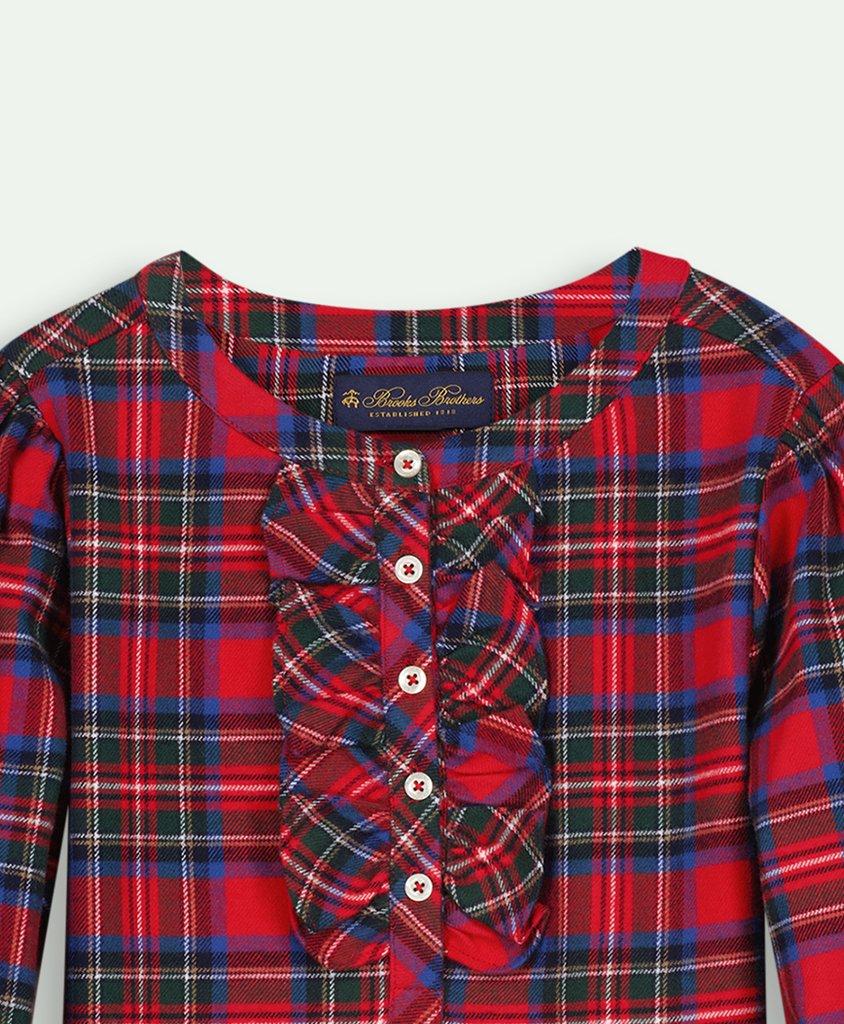 Girls Brushed Cotton Flannel Blouse, image 2