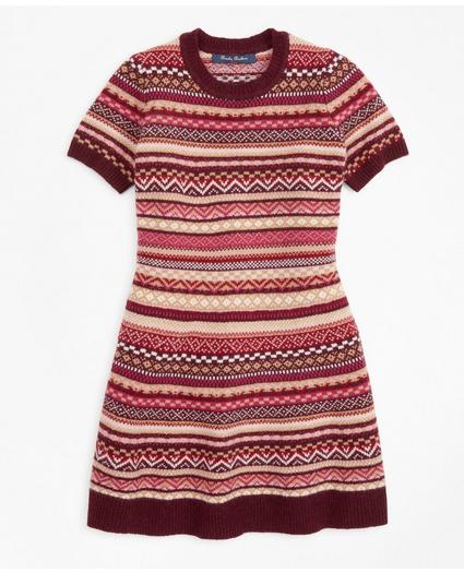 Girls Merino Wool-Blend Fair Isle Sweater Dress, image 1